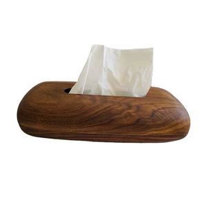 Boîte à mouchoirs en bois noir en gros avec couvercle fait main, décorative pour restaurant, vaisselle de table, boîte à mouchoirs suspendue en bois simple et épurée - Product Image 1