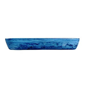 Plat de service en résine indienne polie, fait main, couleur bleue, de luxe, écologique, compatible lave-vaisselle, style moderne et antique, pour les fêtes - Product Image 1