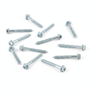 High Strength Class 4 Metric/Inch Carbon Steel Sharp Point External Hex Head Coarse Wood Thread HRC22-32 Zinc Plated PDC Screw - Product Image 1