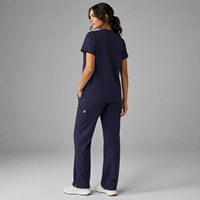 Ensemble de tenue médicale pour femmes, haut à col en V extensible, pantalon cargo à cordon de serrage, uniforme d'infirmière, logo personnalisé, uniforme d'hôpital