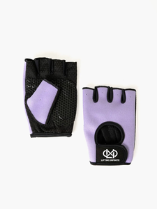 Gants de fitness demi-doigts personnalisables avec logo, en néoprène violet respirant et antidérapant, pour la musculation et la remise en forme, avec sangles de poignet - Product Image 4
