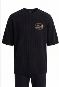 T-shirt gaufré pour homme, manches courtes, coupe oversize, en maille épaisse, idéal pour l'été - Product Image 2