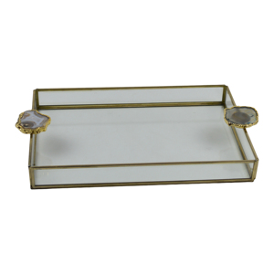 Elegante Bandeja Triangular de Metal para Exhibición de Joyería con Accesorios de Almacenamiento de Vidrio, el Mejor Diseño, la Más Demandada, de Alta Calidad - Product Image 1