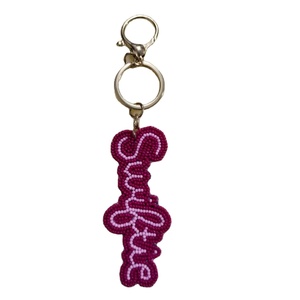 Vibrant Color Perfect Gift Item Custom Name Beaded Fabric Keychain Handmade Personalized Letter Adjustable Fashion Charm Keyring - Product Image 1