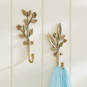 Crochet mural en laiton robuste pour salle de bain, chambre, cuisine, entrée – Porte-manteau, porte-sacs, porte-serviettes, porte-clés décoratif – Quincaillerie murale pour la maison - Product Image 1