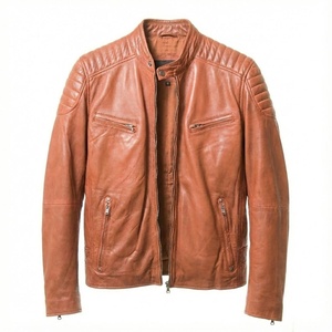 2026 Autumn Winter Men's High-Quality Leather <b>Jacket</b> <b>Slim</b> <b>Fit</b> Bomber Style Motorbike Leather <b>Jacket</b> for Sale - Product Image 1