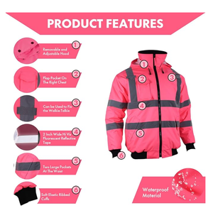 Chaqueta de Seguridad Ecológica de Tela de Poliéster Reciclado con Tiras Reflectantes de Alta Visibilidad, Ropa de Trabajo de Energía Limpia Verde - Product Image 5