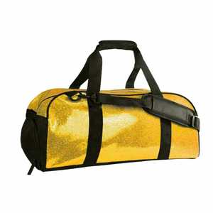 Orange Metallic <b>Duffel</b> <b>Bag</b> with Black Handles Large Capacity Zipper Closure Sport Fitness Travel Gym <b>Bag</b> - Product Image 5