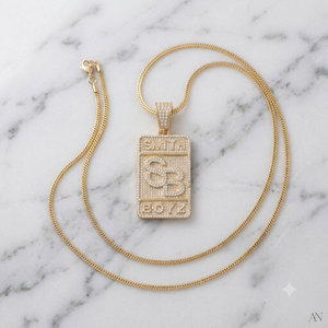 Pendentif personnalisé pour homme SHRAMAN DIAMOND en argent 925 plaqué or, style hip-hop/rock, lettre initiale, diamant naturel - Product Image 3