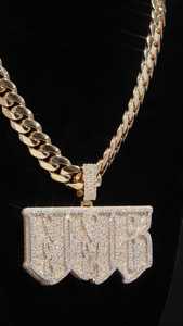 Colgante Personalizado con Nombre en Letras Burbuja, Plata Sólida 925, Diamante Cultivado en Laboratorio, Completamente Chapado en Oro 10K 14K, Joyería Hip Hop Iced Out - Product Image 4