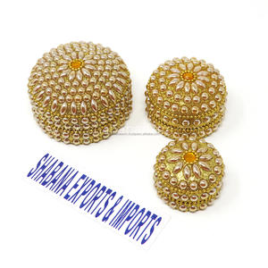 Boîte à Bijoux Décorative en Aluminium Faite à la Main avec Paillettes, Lot de 3 Pièces, Taille Personnalisée, Petite Boîte de Rangement de Luxe pour Bijoux, Idéale pour Cadeau - Product Image 3