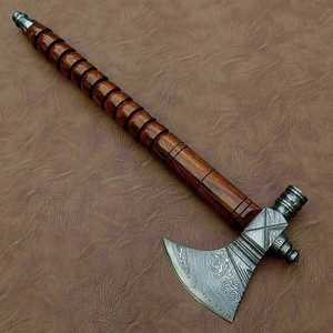 OEM Handmade Damascus Steel Tomahawk <b>Axe</b> Custom Tactical Hunting <b>axe</b> With Wooden Handlel <b>Viking</b> <b>Axe</b> In 100% High Quality - Product Image 3