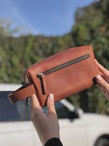 Luxury Leather <b>Toiletry</b> Bag Men Travel Cosmetic Organizer Waterproof Dopp Kit <b>Storage</b> Bag LTB-0125 - Product Image 4