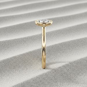 แหวนหมั้นทรงกลมหรูหรา Stonewels ประดับเพชรเม็ดเดี่ยว ทำจากทองคำแท้ |   เพชรแล็บโกรว์แบบฝังขอบ พร้อมใบรับรอง - Product Image 5