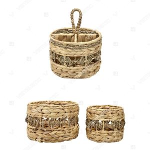 ชุดตะกร้าเก็บของตกแต่งบ้านอเนกประสงค์รักษ์โลก RINGLET BELT พร้อมสายรัดจากวัสดุธรรมชาติ อาทิเช่น ผักตบชวาและหญ้าทะเล - Product Image 2