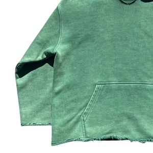 Sudaderas con Capucha Efecto Desgastado por el Sol, Color Verde Bosque, Personalizadas para Invierno, Fabricante de Sudaderas con Capucha Lavadas y de Talla Grande con Impresión de Logotipo OEM - Product Image 5