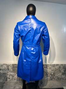 Manteau long en cuir PU pour femme, style vintage, respirant, écologique, séchage rapide, double boutonnage, avec ceinture – Vente en gros - Product Image 4