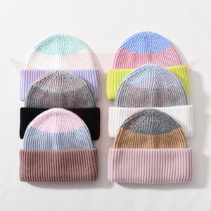 Gorro de Lana Unisex Tactus Industries con Bloques de Color, 48-50cm, Tejido a Mano, Puño en Contraste, Gorro Casual de Invierno para Adultos - Product Image 6