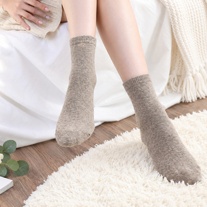 Chaussettes en laine mélangée douces et simples pour femmes, usage quotidien, K18 - Product Image 3