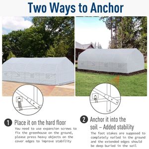 Serra a tunnel portatile bianca 20x10x7ft per esterni, per la crescita di piante, ideale per giardini e orti - Serre e Ambienti da Giardino - Product Image 5