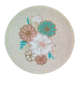 <b>Beaded</b> <b>Placemats</b> Set Mats And Pads Crafts Gold <b>Beaded</b> Sunflower Design 400mm Gold <b>Beaded</b> Modern Design Table Mats - Product Image 5