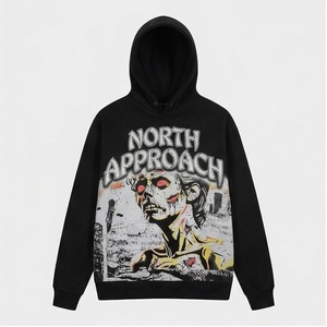 Hoodie surdimensionné élégant pour homme, design vintage délavé avec poche avant, confortable, personnalisable pour l'hiver. - Product Image 1