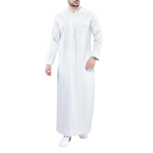 Vente en gros de thobes pour hommes, robe arabe noire à col zippé et manches longues, thobes traditionnels pour hommes, jubba musulmane, vêtements de prière islamiques modestes - Product Image 3