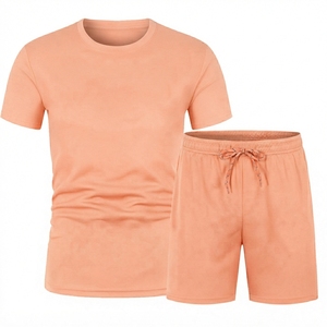 Ensemble décontracté pour homme, 2 pièces, survêtement d'été, tenue de sport rayée, vêtements de sport pour homme, ensemble t-shirt à manches courtes et shorts - Product Image 4