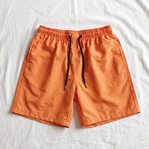Custom Orange Nylon <b>Men</b> Swim Shorts Quick Dry Beach Board Shorts Elastic Drawstring Swim <b>Trunks</b> Wholesale Swimwear Manufacturers - Product Image 1