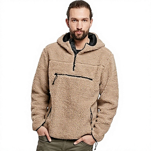 Sudadera con Capucha y Cierre de Cremallera para Hombre, 100% Algodón, Antipilling, Color Sólido, Informal, para Invierno, Corte Regular, Tejido de Punto - Product Image 1