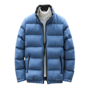 Chaqueta Acolchada de Invierno para Hombre, Transpirable, con Cuello Alto, Diseño Estampado, Cierre de Cremallera, Tela de Poliéster - Product Image 1