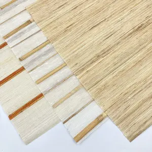 Cortina de rolo de juta de material natural com 40% de fio de linho + 40% de fio de rami + 20% de fibra de bambu