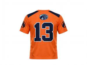 Camiseta Deportiva Sublimada Personalizada de Manga Corta, Uniforme de Equipo, Transpirable, de Secado Rápido, en Poliéster, Color Naranja, Venta Caliente - Product Image 3
