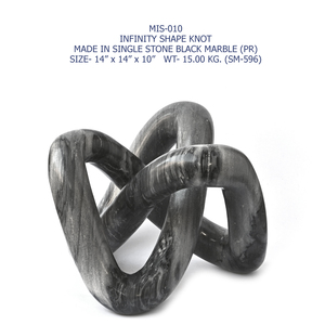 Escultura de Nudo de Mármol Negro Hecha a Mano de Lujo, Forma Redonda, Piedra Sólida Pesada, Decoración Moderna para el Hogar, Venta al por Mayor a Precio de India - Product Image 5