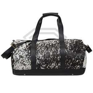 Bolsa de Viaje de Piel Auténtica Personalizada al por Mayor, Bolsa de Lona de Cuero Vacuno con Pelo, Bolsa de Gimnasio de Diseño para Fin de Semana, Fabricante de Bolsas de Equipaje - Product Image 1