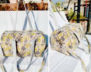 Bolsa de Lona Acolchada de Algodón con Lazo y Volantes, Cierre de Cremallera Ecológico y Duradero, Estilo Casual/Deportivo/Viaje, Hecho en Rajasthan - Product Image 4