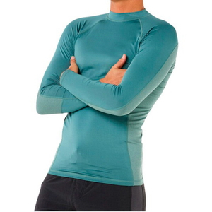 เสื้อรัดรูปแขนยาวสำหรับผู้ชาย สีฟ้าอมเขียว สำหรับว่ายน้ำ เล่นเซิร์ฟ ฝึกซ้อม ป้องกันรังสียูวี 50+ แห้งเร็ว ผลิตจากโพลีเอสเตอร์/ไนลอน - Product Image 4