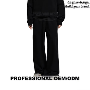 Men's Loose Cotton Track Pants <b>Drawstring</b> Closure Breathable Quick Dry Eco-Friendly Lightweight Casual Oversized Fit Straight - Product Image 2