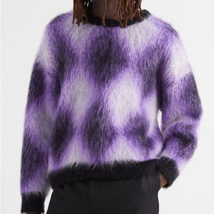 Suéter de Lana Mohair con Logotipo Personalizado, Suéter de Punto Mohair Suave y Esponjoso, Suéter Holgado para Hombre y Mujer, Ropa de Calle de Lujo para Invierno - Product Image 1
