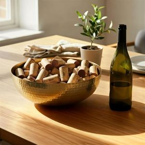Bol en métal avec finition laiton, bol de service décoratif pour la décoration de la maison, centre de table de cuisine - Product Image 6