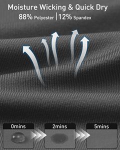 Collants de compression pour hommes en Spandex/Polyester haute élasticité, séchage rapide, respirants, taille élastique unie, pour le sport, la course et le fitness - Product Image 6
