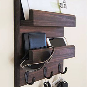 Porte-clés mural en bois de qualité supérieure, étagère porte-manteau, cadeau de pendaison de crémaillère - Product Image 1