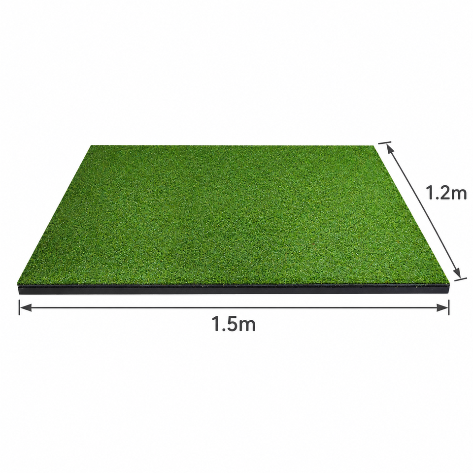 1.5m x 1.2m Golf Hitting Mat with 3D Cushioning and Two-Tone PE Turf ...
