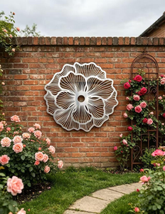 Round Metal <b>Wall</b> <b>Panels</b> Modern Geometric Sculpture 3D Overlapping <b>Wall</b> Art for Living Room Bedroom Hotel Office Decor - Product Image 2