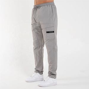Pantalon Cargo en coton décontracté pour homme Pantalon droit léger de grande taille avec plusieurs poches pour vêtements de travail de printemps Teint uni - Product Image 4