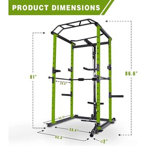 Sistema di palestra per la casa regolabile con capacità di 1000 libbre con gabbia di potenza multifunzionale Pull-up Squat Rack completo per il Fitness Olympic - Product Image 2