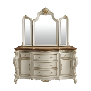 Solid Wooden France Style Dresser and <b>Mirror</b> <b>Set</b> Antique White Painted - Antique Wood Furniture Handmade Manufacture - Product Image 1