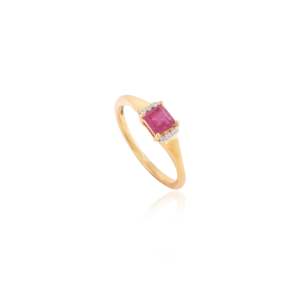 แหวนหมั้นเพชรทับทิมแท้ทองคำ 18K โรสโกลด์ - Product Image 4