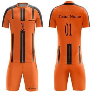 Daizen Star Custom Men's Soccer Jersey Set Yellow Black Striped Sublimated Moisture Wicking Quick Dry Polyester Short Sleeve - Product Image 4
