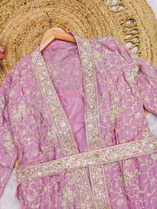 NOUVEAUTÉ Zain Exports Salwar Kameez pour femme en tissu froissé, avec broderie et travail de sequins, 3 couches, moderne, séchage rapide, coupe classique - Product Image 3